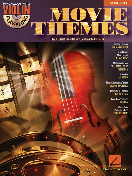 Movie Themes Violin Playalong V31  Bk/Ola