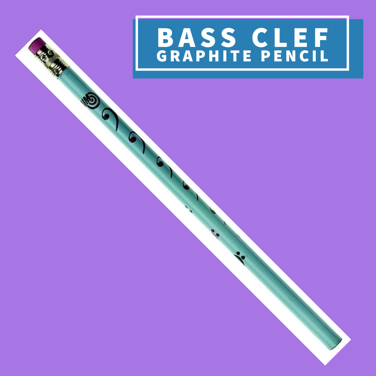 Pencil - Bass Clef Assorted Colours Design