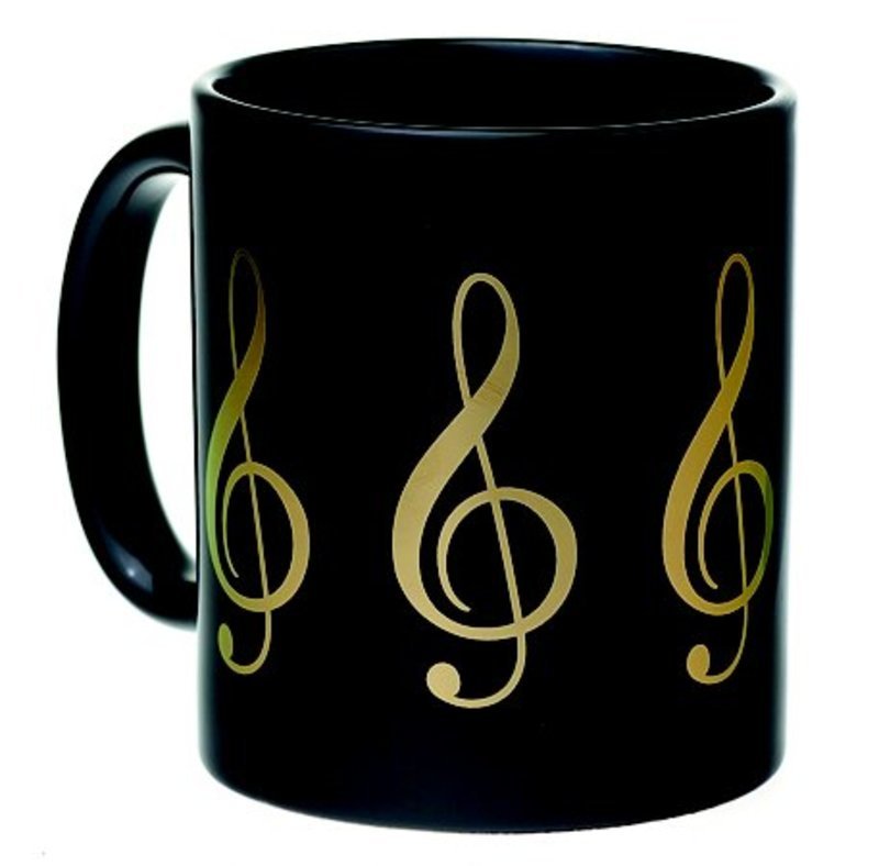 MUG G CLEF BLACK AND GOLD