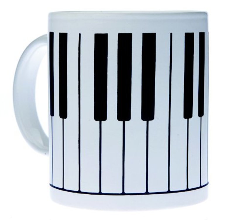 MUG MUSIC DESIGN LARGE KEYBOARD WHITE