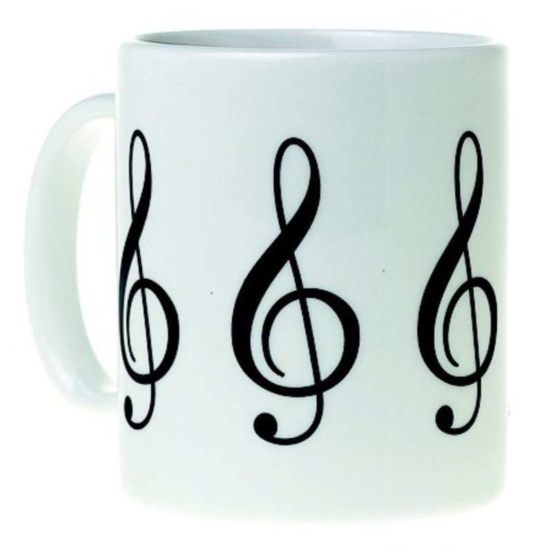 MUG MUSIC DESIGN G CLEF WHITE