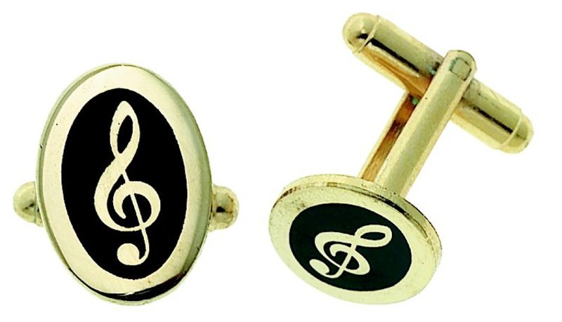 CUFF LINKS G CLEF OVAL