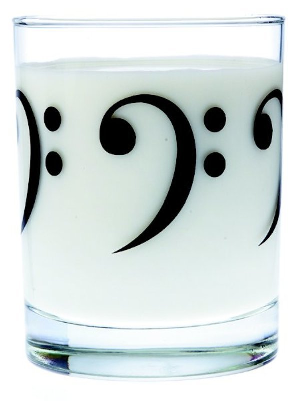 GLASS BASS CLEF BLACK IMPRINT