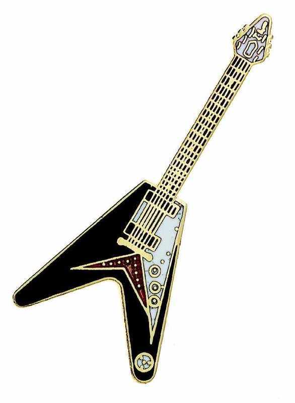 MINI PIN FLYING V GUITAR BLACK