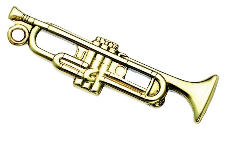 KEYCHAIN TRUMPET POLISHED BRASS