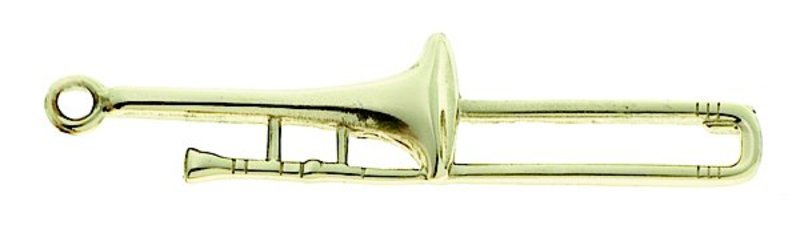 KEYCHAIN TROMBONE POLISHED BRASS