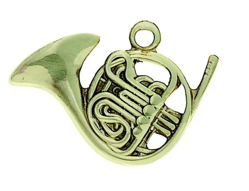 KEYCHAIN FRENCH HORN POLISHED BRASS