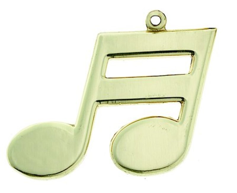 KEYCHAIN DOUBLE NOTE POLISHED BRASS