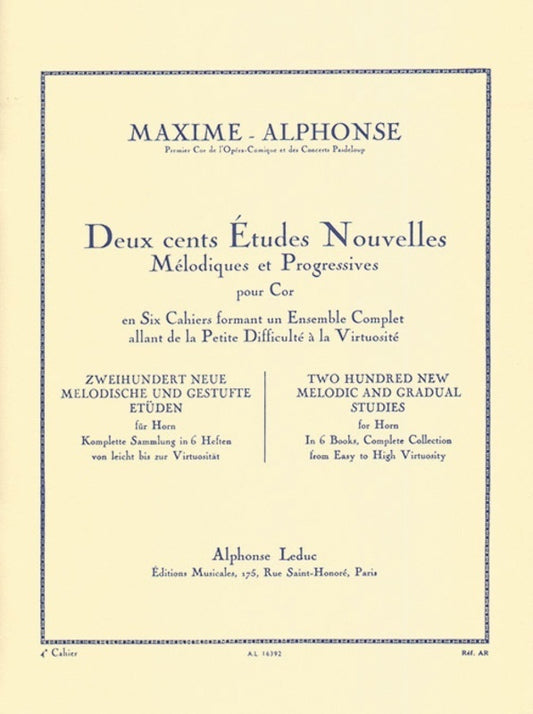 Alphonse - 200 Etudes For Horn Vol 4