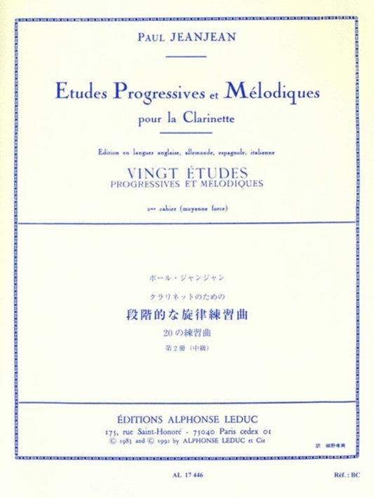 20 Easy Progressive And Melodic Studies Vol 2 Clarinet