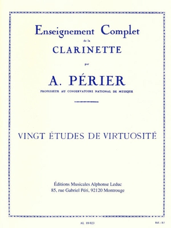 20 Virtuosic Etudes For Clarinet