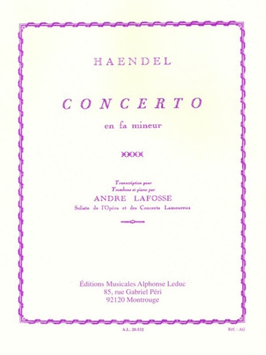 Handel - Concerto In F Minor Trombone/Piano