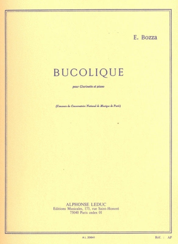 Bozza - Bucolique For Clarinet/Piano