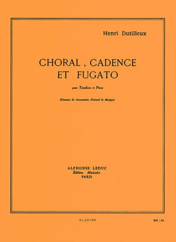 Dutilleux - Choral Cadence Et Fugato Trombone/Piano