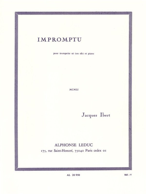 Ibert - Impromptu For Trumpet/Piano