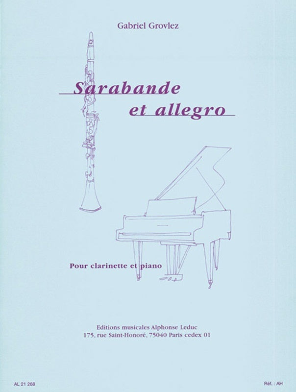 Grovlez - Sarabande And Allegro For Clarinet/Piano