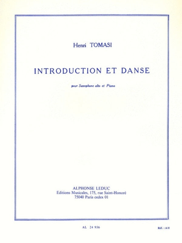 Tomasi - Introduction And Dance Alto Sax/Piano