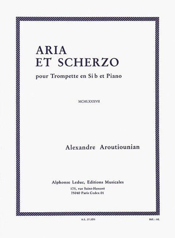 Arutiunian - Aria Et Scherzo Trumpet/Piano