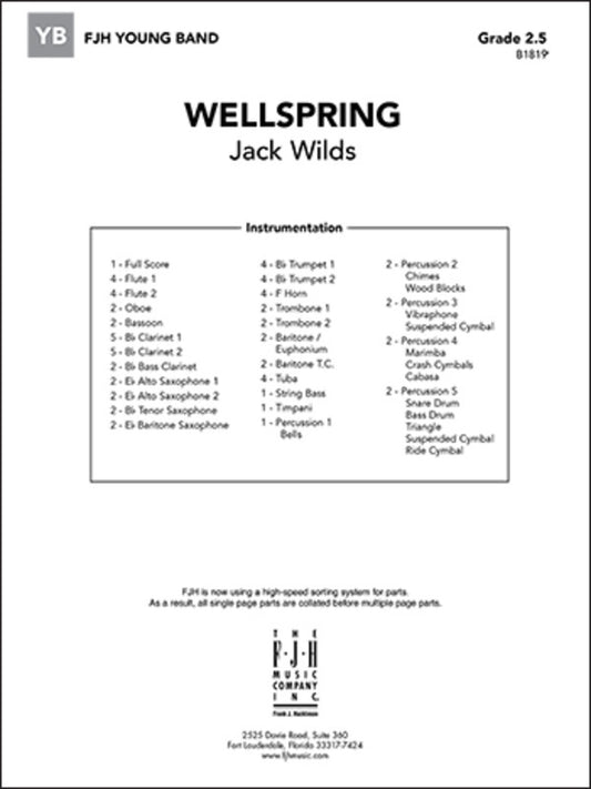 Wellspring Concert Band Level 2.5 Score/Parts