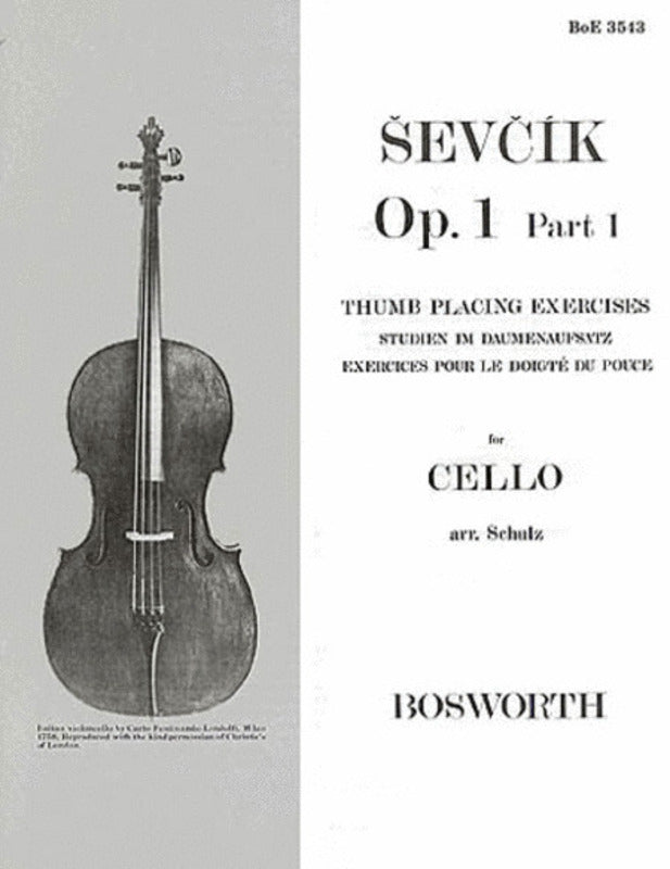 Sevcik Cello Studies Op 1 Part 1 Book