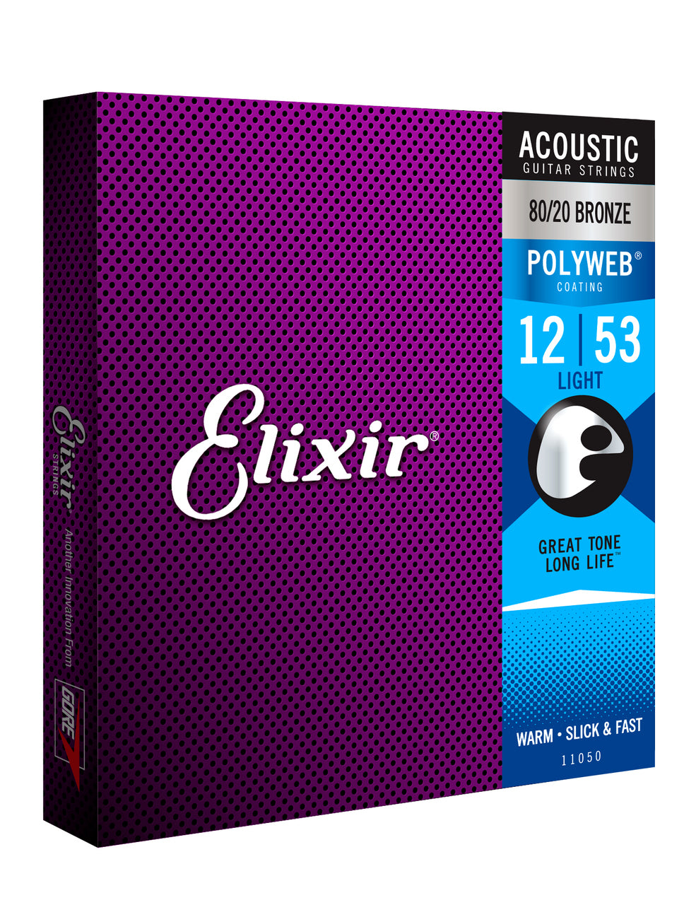 Elixir 11050 Acoustic Guitar Polyweb 80/20 Bronze Light String Set 12-53