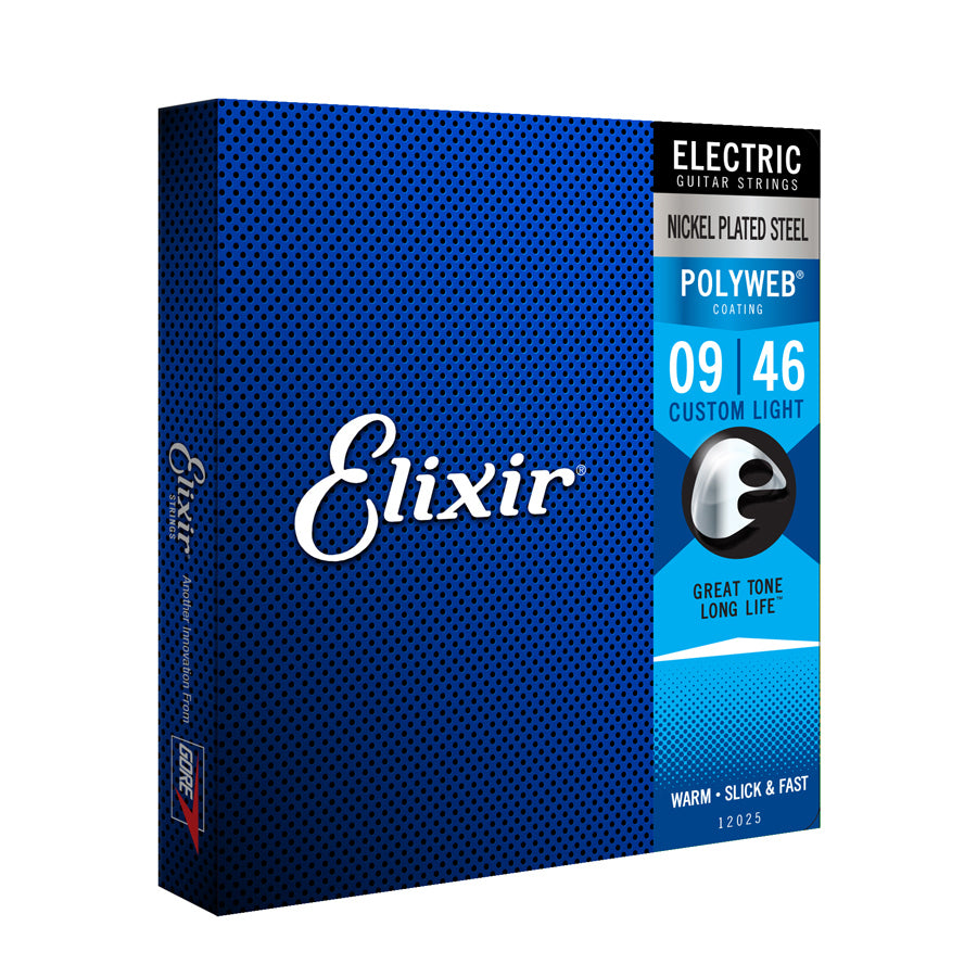 Elixir 12025 Electric Guitar Polyweb Nickel Custom Light String Set 9-46