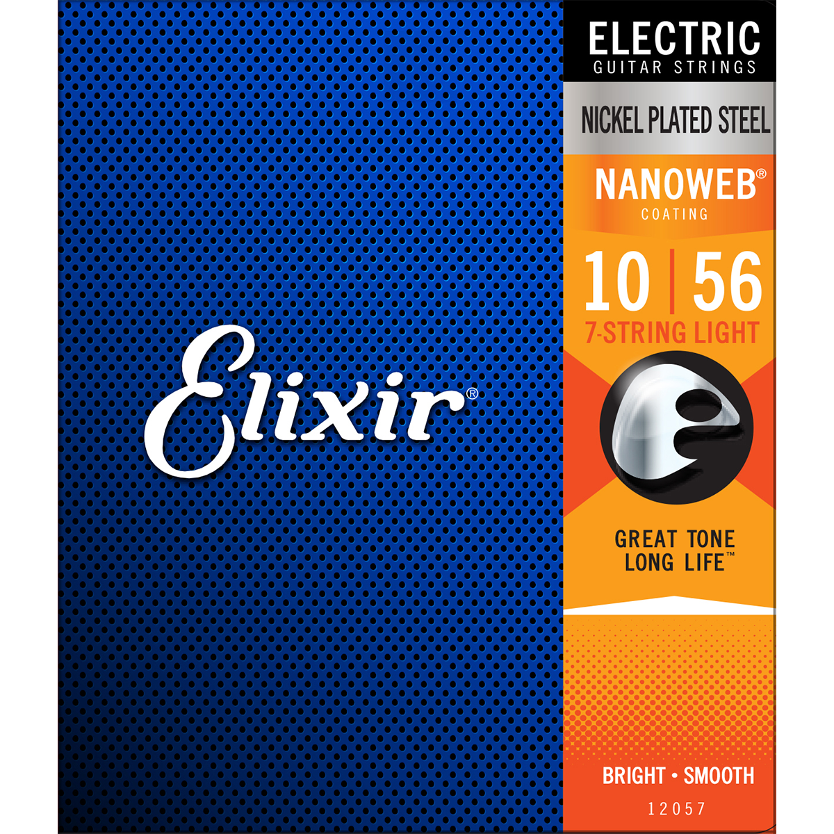 Elixir 12057 Electric Guitar Nanoweb Nickel 7-String Light  String Set10-56