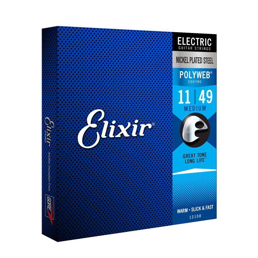 Elixir 12100 Electric Guitar Polyweb Nickel Medium String Set 11-49