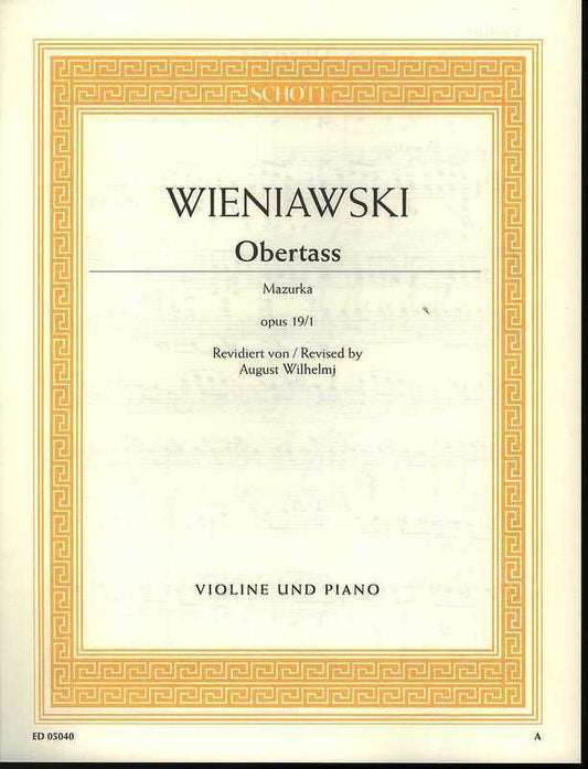 Wieniawski - Obertass Mazurka Op 19 No 1 Violin/Piano