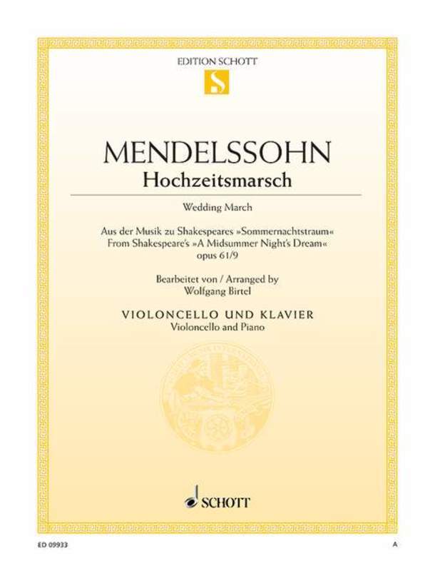 Mendelssohn - Wedding March Cello/Piano