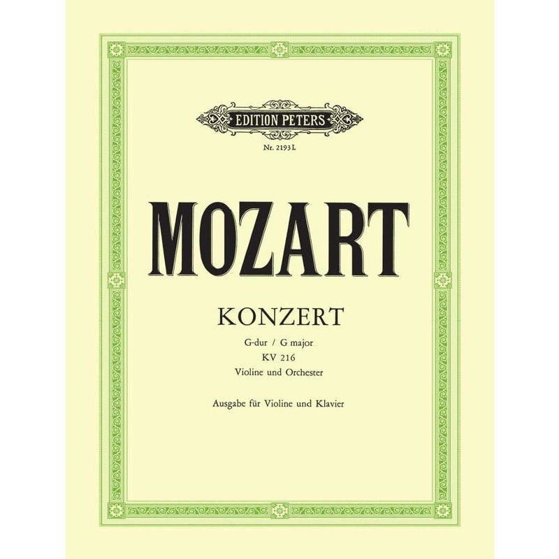 MOZART - CONCERTO NO 3 G K 216 VIOLIN/PIANO - Music2u