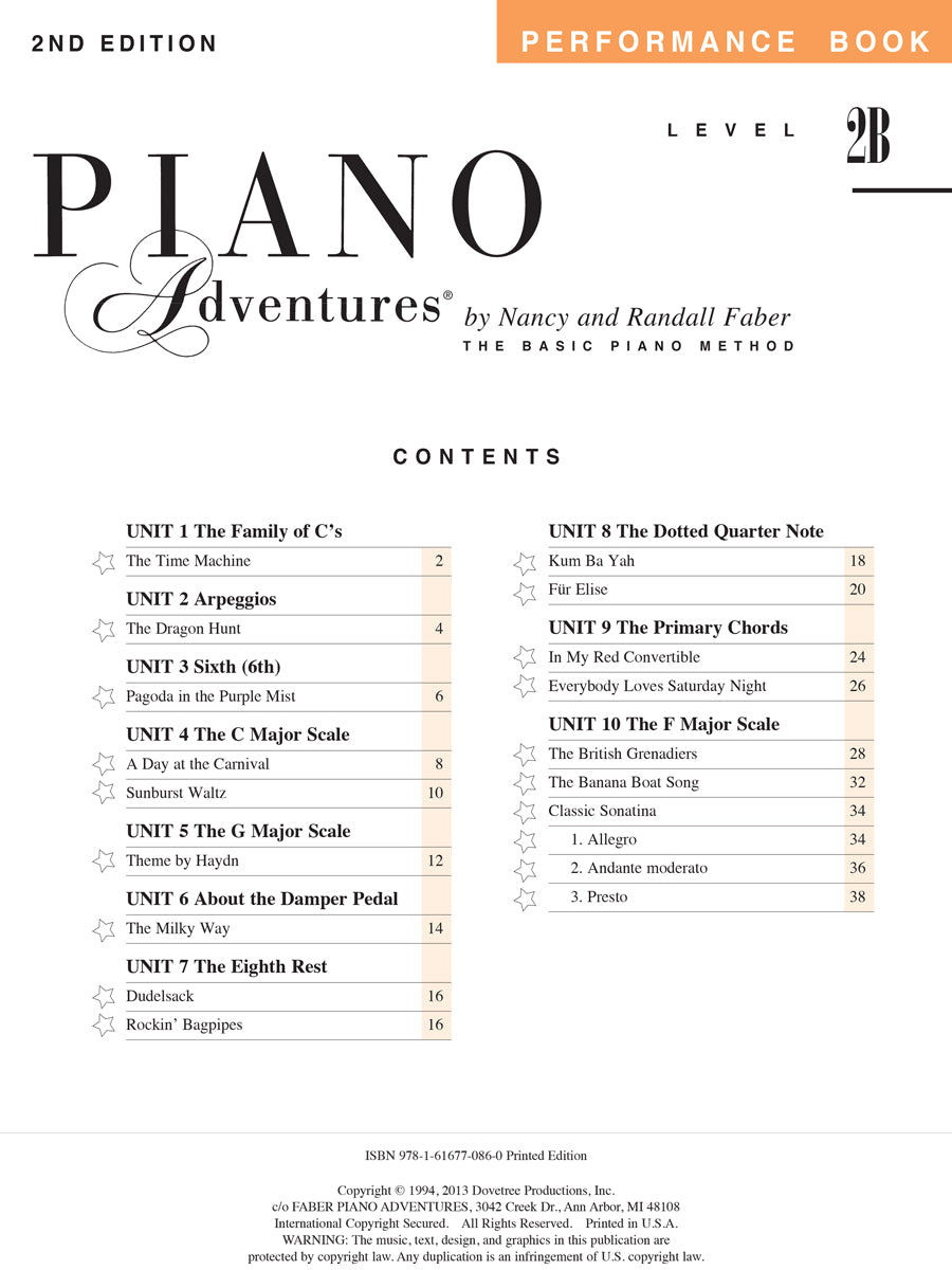 Piano Adventures: Performance Level 2B Book (2nd Edition)