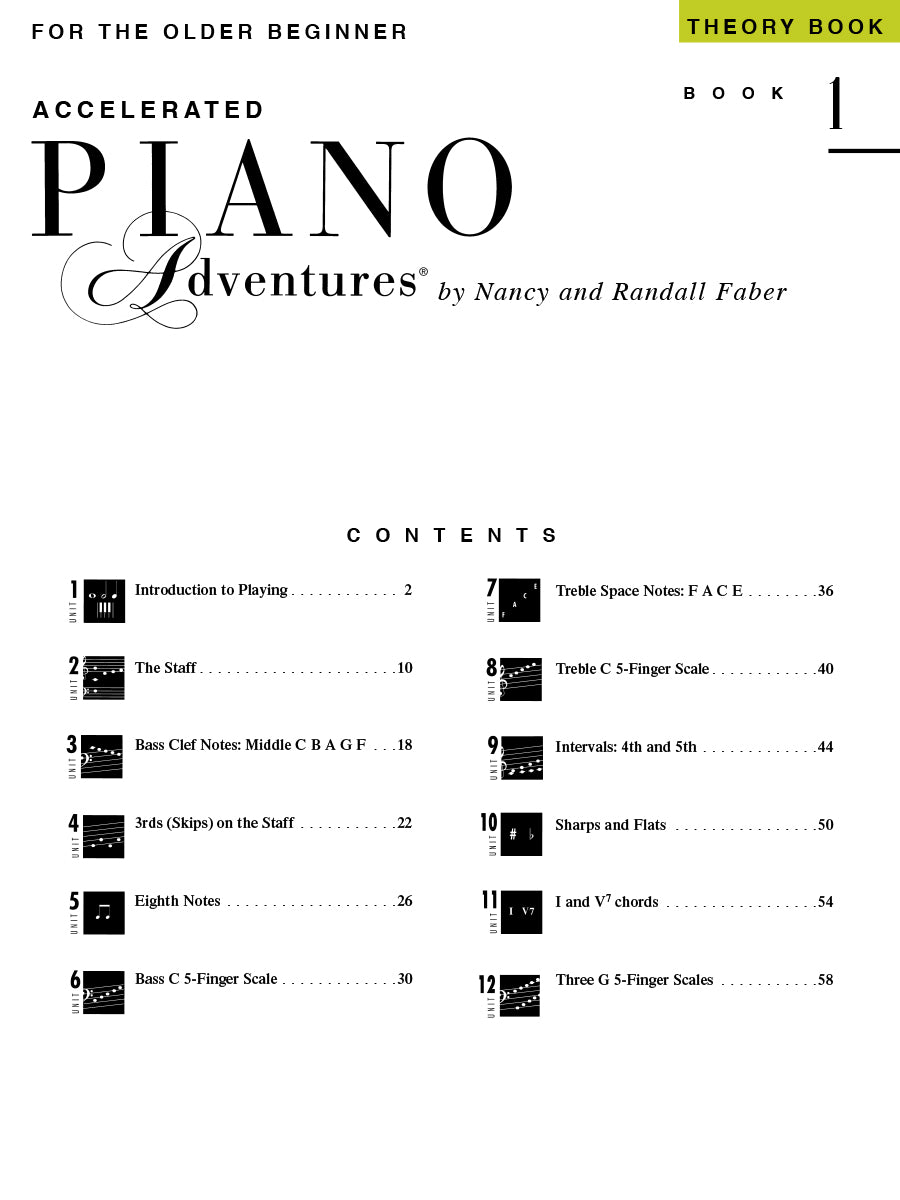 Accelerated Piano Adventures for the Older Beginner - Theory Book 1