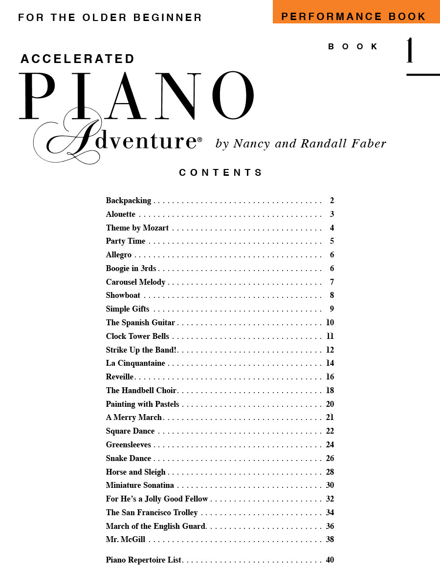 Accelerated Piano Adventures: Performance Book 1 & Keyboard