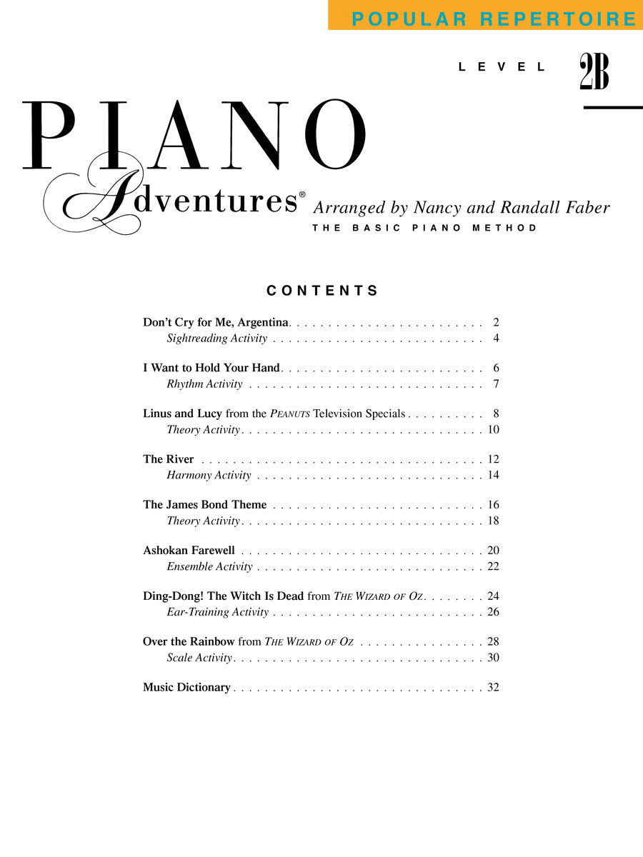 Piano Adventures: Popular Repertoire Level 2B Book