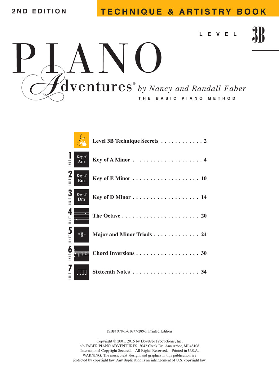 Piano Adventures: Technique & Artistry Level 3B Book (2Nd Edition) Keyboard