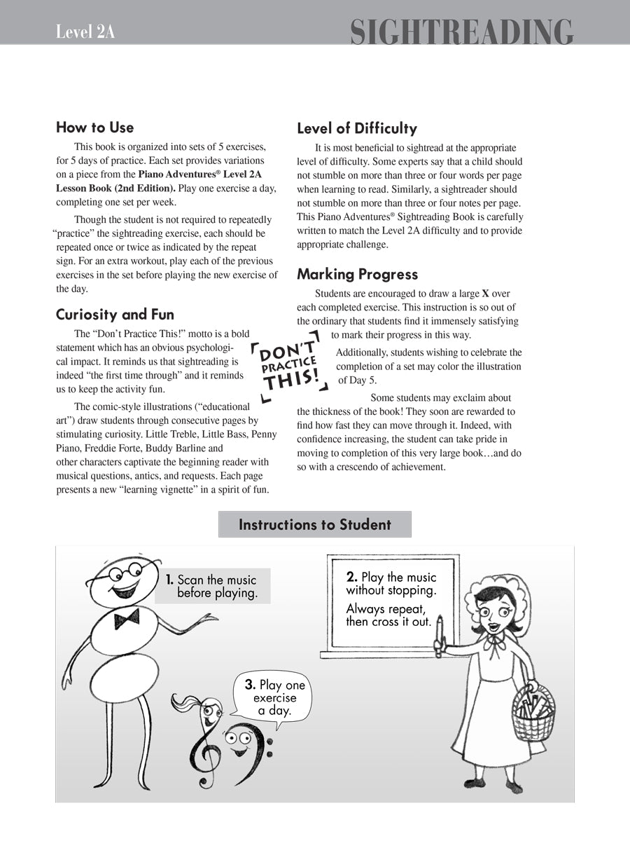 Piano Adventures: Sight-Reading Level 2A Book