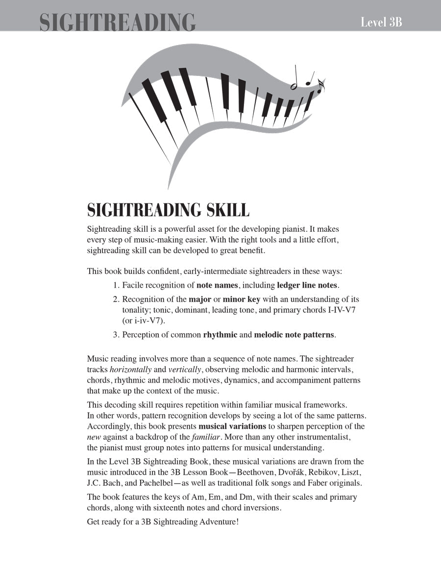 Piano Adventures: Sightreading Level 3B Book & Keyboard