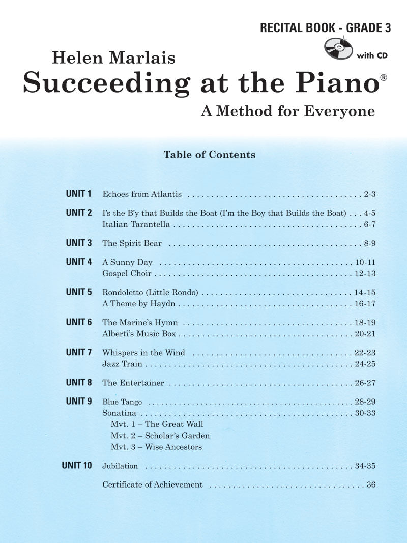 Succeeding At The Piano - Recital Grade 3 Book/Ola