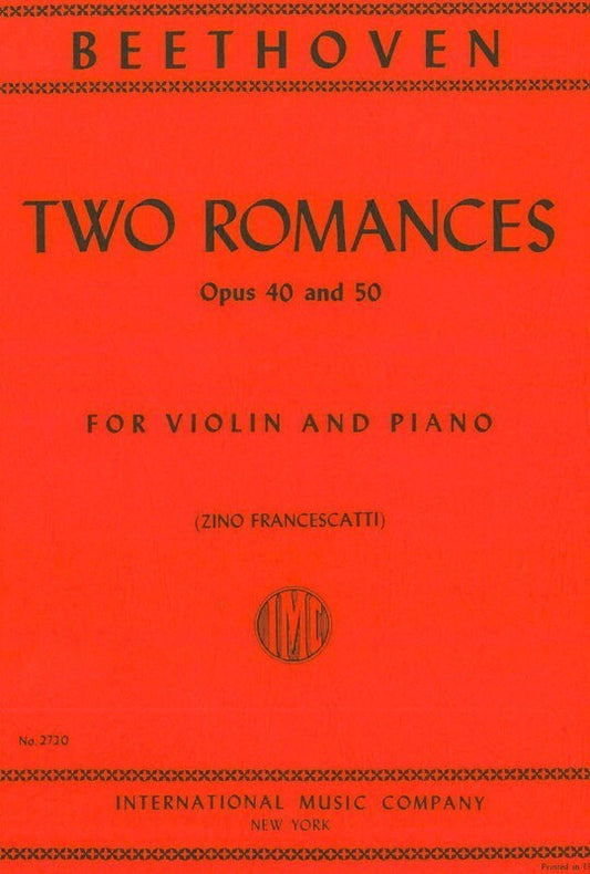 Beethoven - 2 Romances Op 40 G Op 50 F Violin/Piano