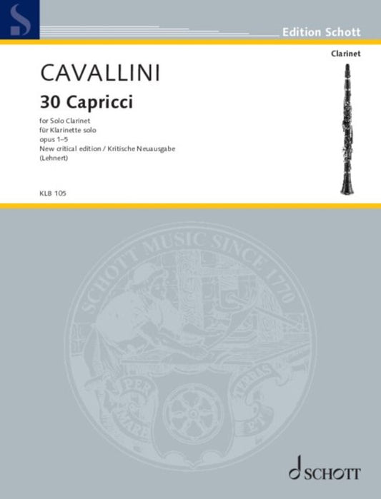 Cavallini - 30 Caprices Op 1-5 For Clarinet Solo