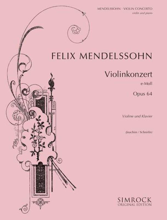 Mendelssohn - Violin Concerto E Minor Op 64 Violin/Piano