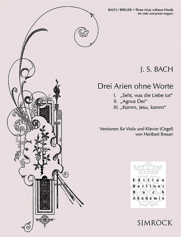 Bach - 3 Arias Without Words Viola/Piano