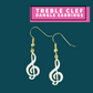 Treble Clef Earrings (White)