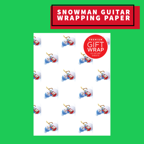 Gift Wrapping Paper - Christmas Snowman Guitar Theme