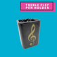 Gold Treble Clef Square Plastic Pen Holder