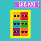 Pop Art Sunglasses Design Blank Greeting Card