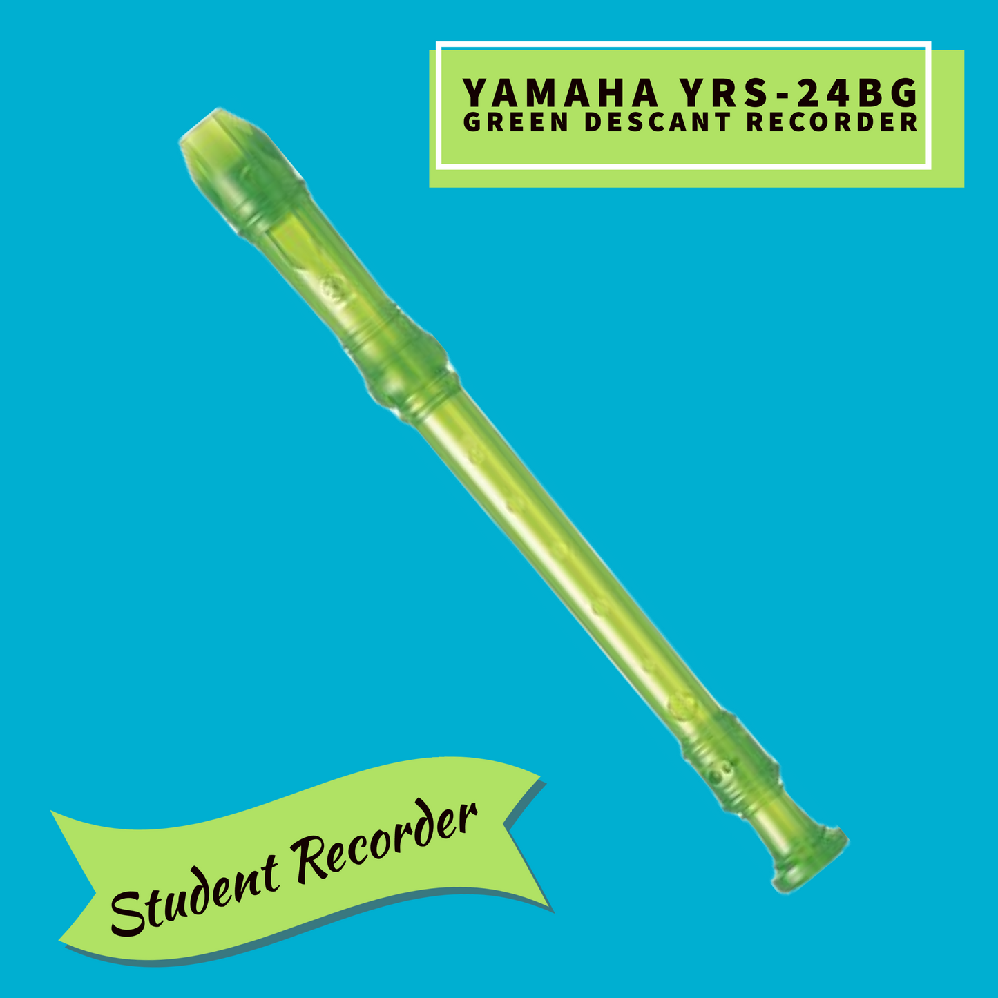 Yamaha YRS-24BG Descant C 3 Piece Student Recorder (Candy Green)