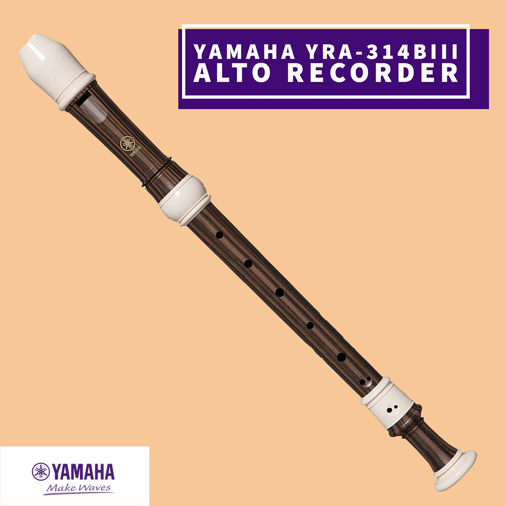 Yamaha YRA-314BIII Simulated Makassar Ebony ABS Resin Alto Recorder (Key of C)