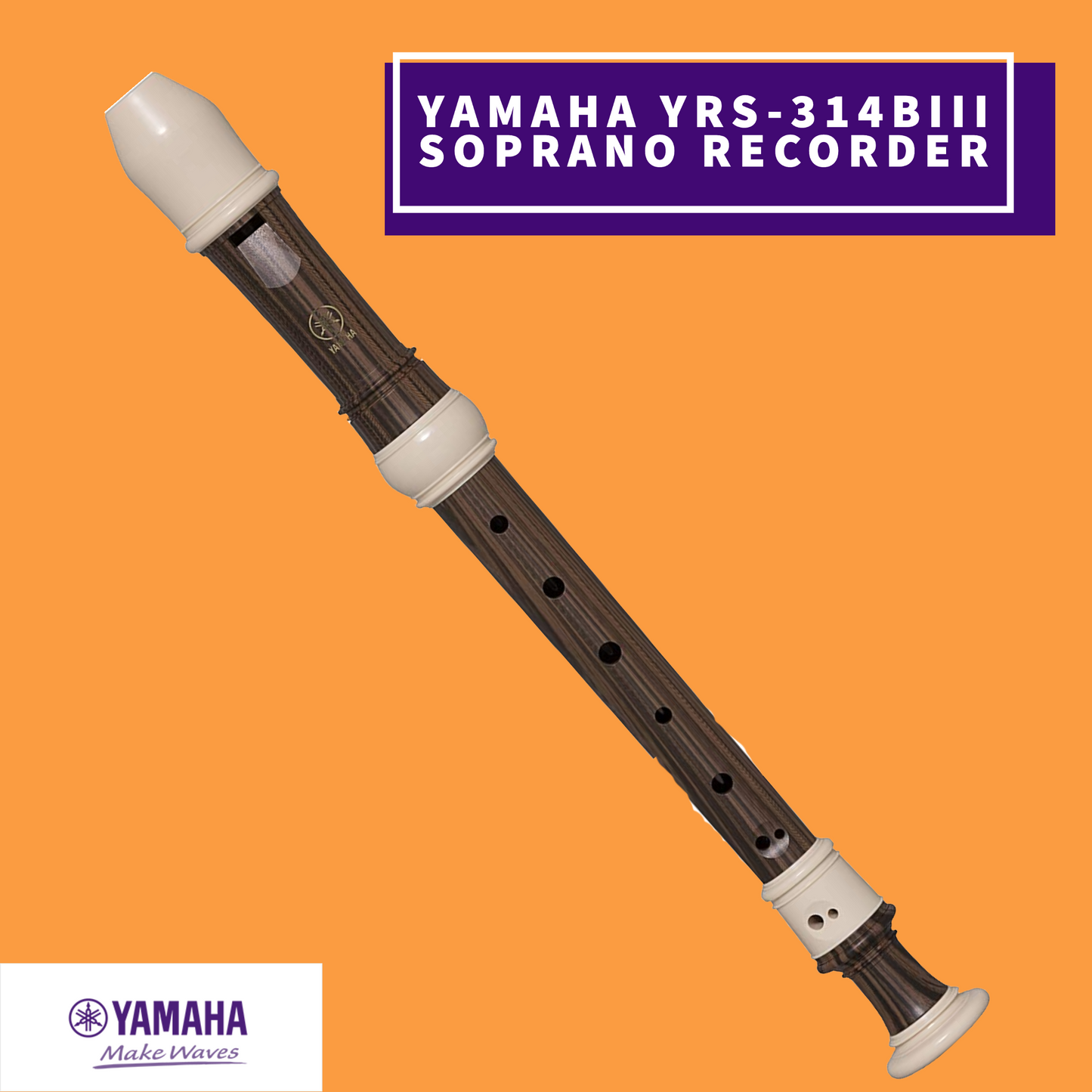 Yamaha YRS-314BIII Simulated Makassar Ebony ABS Resin Soprano Recorder (Key of C)